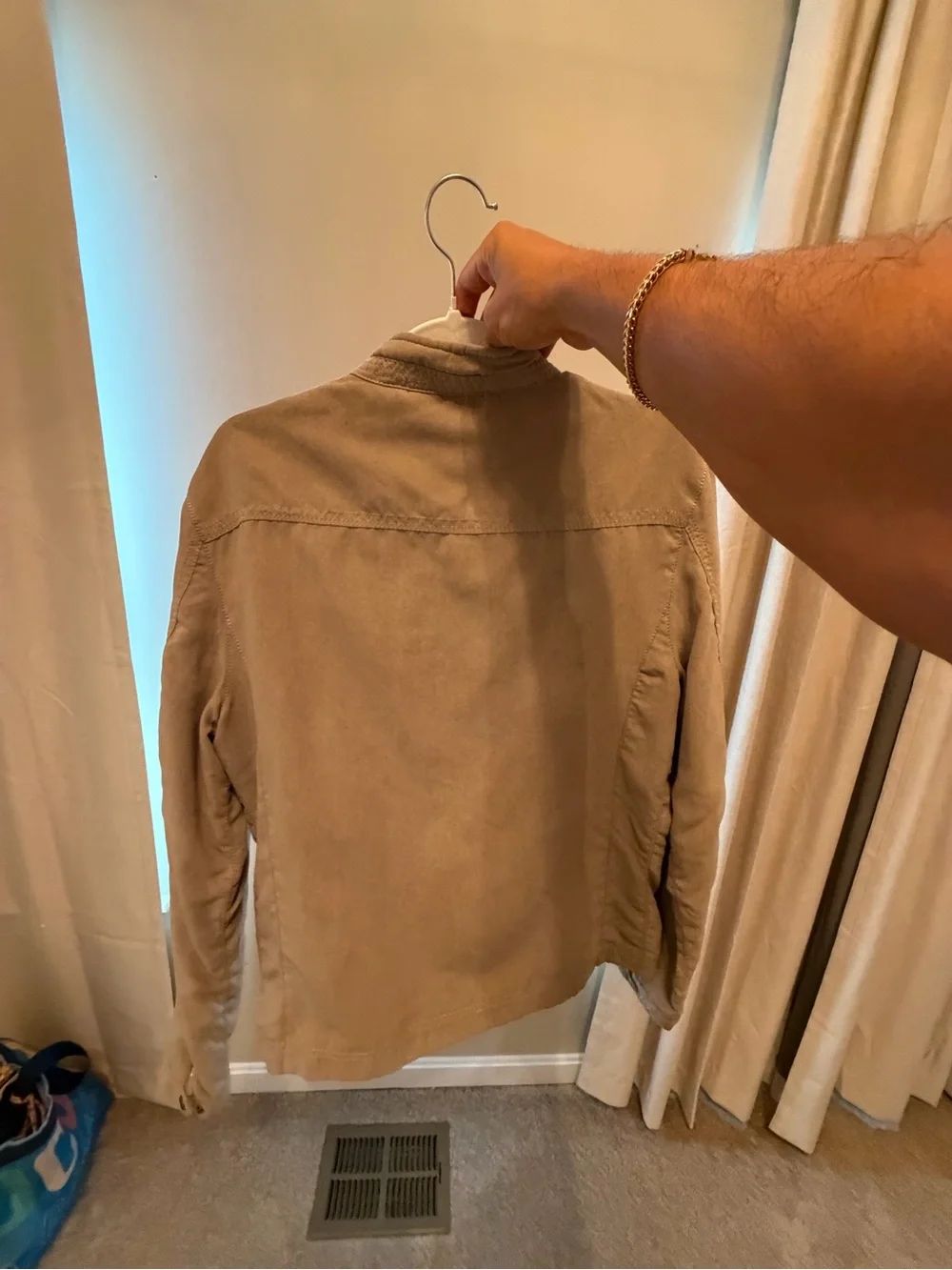 Zara Man Men’s Medium Tan Faux Suede Zip Jacket